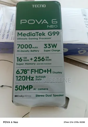 New Tecno Pova 6 Neo 256 GB Gray
