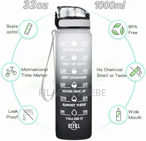 Water Bottle 1000ml .White and Black Color