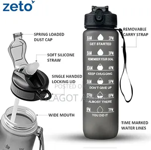 Water Bottle 1000ml .White and Black Color