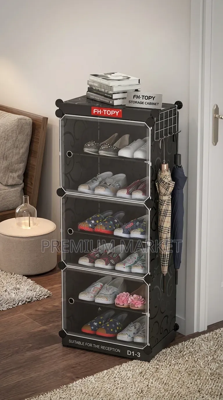 Organizer Shelf Storage Cabinet የራሱ ተነቃይ በር ያለዉ መደርደሪያ