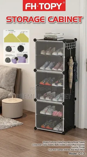 Organizer Shelf Storage Cabinet የራሱ ተነቃይ በር ያለዉ መደርደሪያ