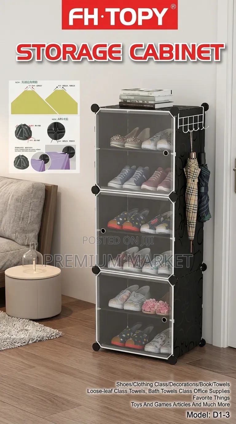 Organizer Shelf Storage Cabinet የራሱ ተነቃይ በር ያለዉ መደርደሪያ