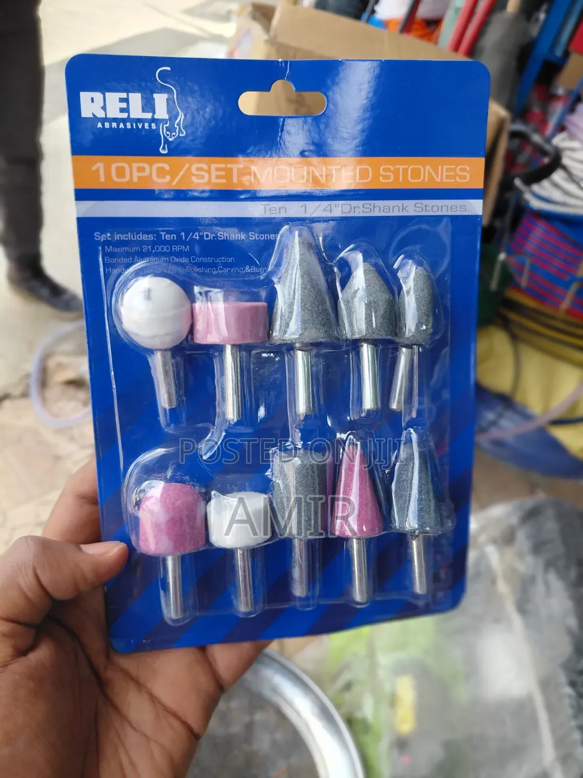 10-Piece Mounted Grinding Stone Set (1/4" Shank) ​