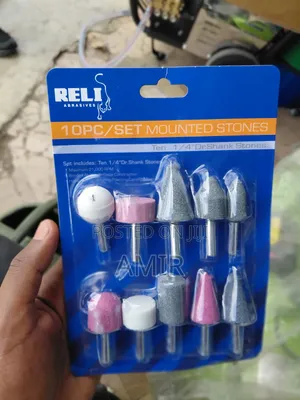 10-Piece Mounted Grinding Stone Set (1/4" Shank) ​