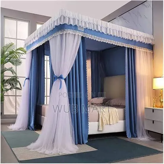 Luxury 4-Sided Double Canopy Mosquito Net ባለ 2 ተደራቢ ዘመናዊ ዛንዚራ