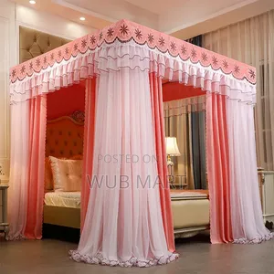 Luxury 4-Sided Double Canopy Mosquito Net ባለ 2 ተደራቢ ዘመናዊ ዛንዚራ