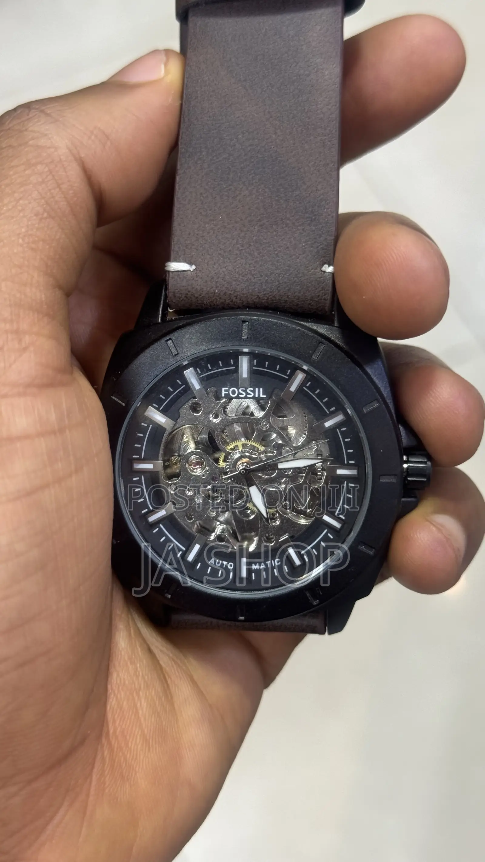 Fossil Automatic Keleton Leather Watch