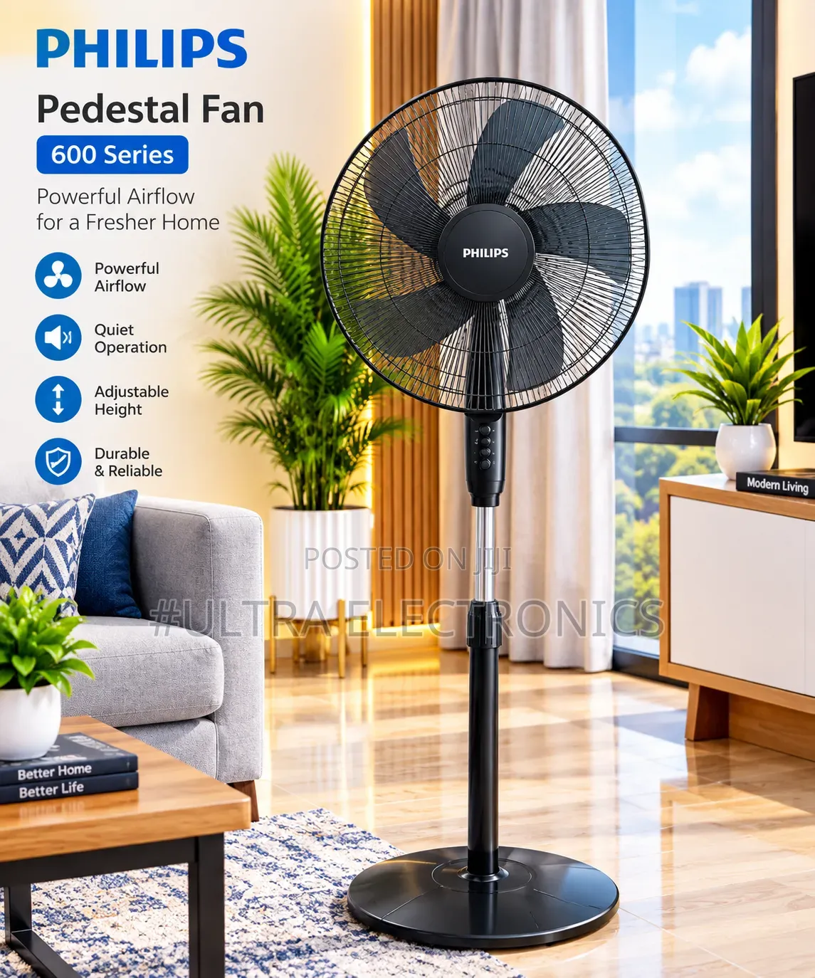 Philips Pedestal Fan | 600 Series Stay Cool. Stay Comfortable.