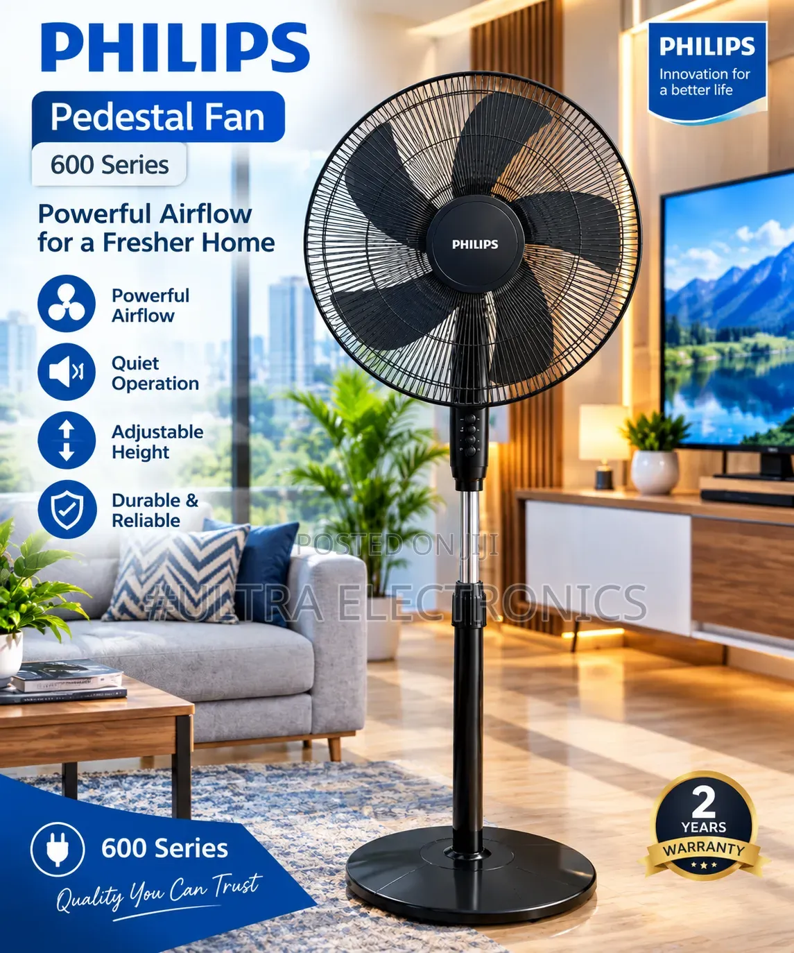 Philips Pedestal Fan | 600 Series Stay Cool. Stay Comfortable.