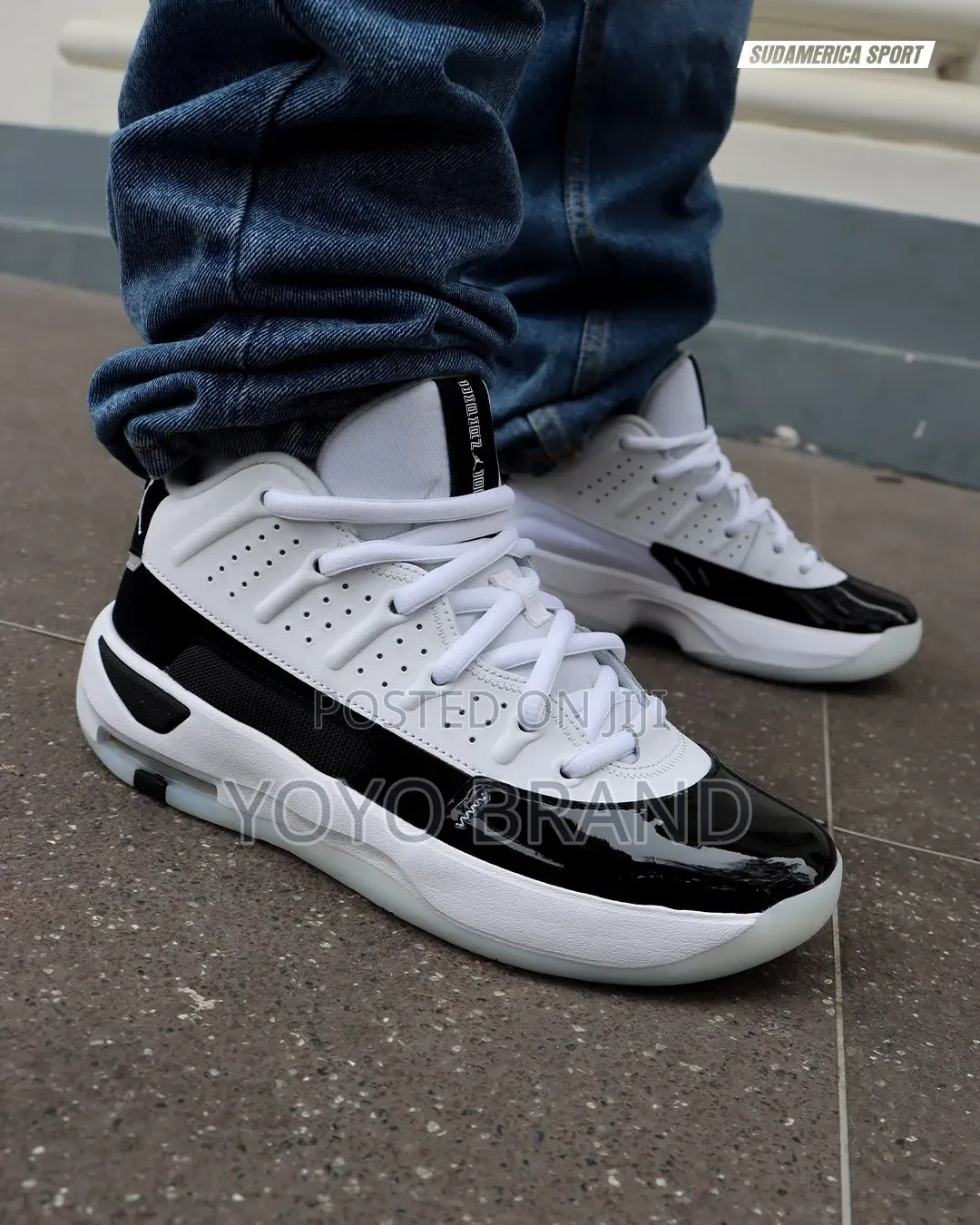 NIKE Air Jordan Max Aura 7" White/Black"Fashion Half Boots