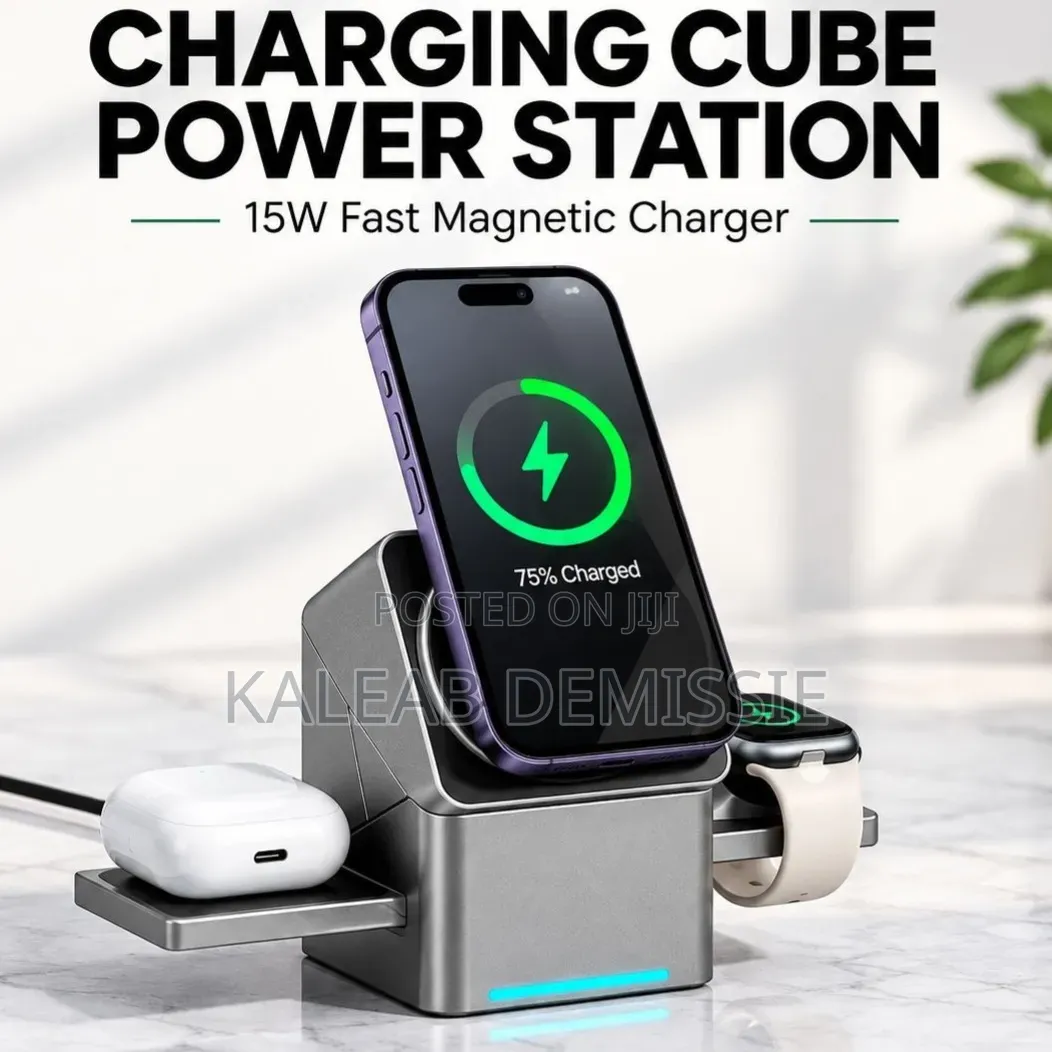 3-in-1 Electric Rotating Magnetic Wireless Charger