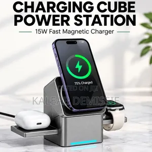 3-in-1 Electric Rotating Magnetic Wireless Charger