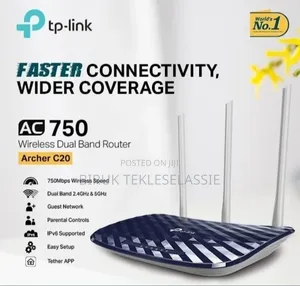 TP-Link Archer C20 AC750 Wireless Dual Band Router- 3 Antennas, 3-in-1
