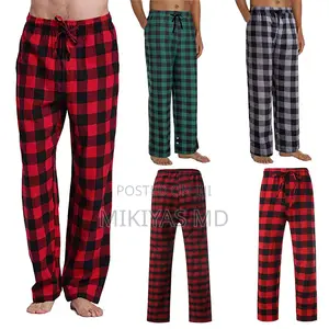 piecesOEM Men's 280GSM Plaid Flannel Pajama Pants Warm Woven Sleep