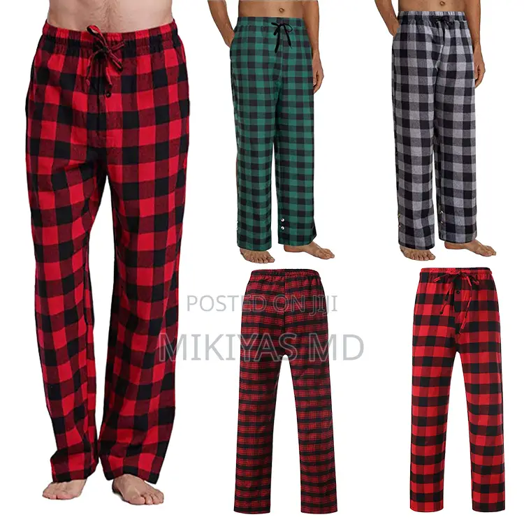 piecesOEM Men's 280GSM Plaid Flannel Pajama Pants Warm Woven Sleep