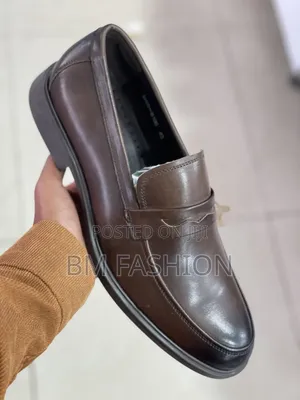 Franco Banatti Men's Classic Brown Leather Penny Loafer Shoes