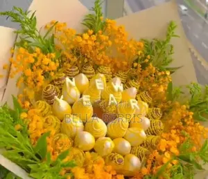 Chocolate Covered Strawberries With Unique Natural Flowers