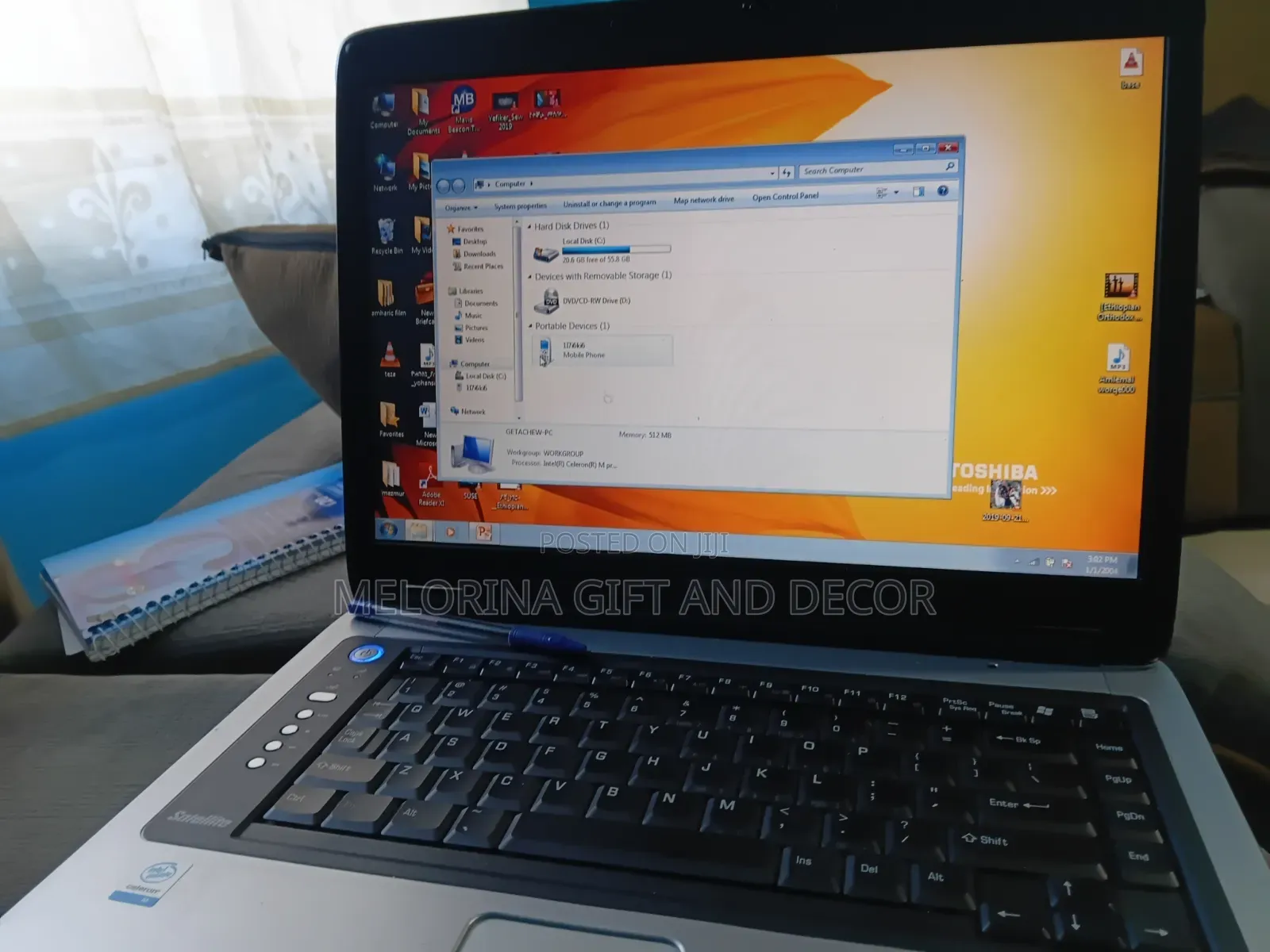Laptop Toshiba Satellite L500 1GB Intel Celeron SSD 60GB