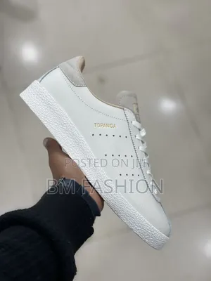 Off-White Leather Adidas Topanga Sneaker With Perforated Three-Stripes
