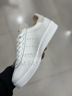 Off-White Leather Adidas Topanga Sneaker With Perforated Three-Stripes