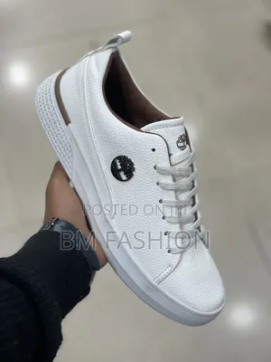 Timberland Casual Flat Leather Sneakr Featuring Brown Collar Detailing