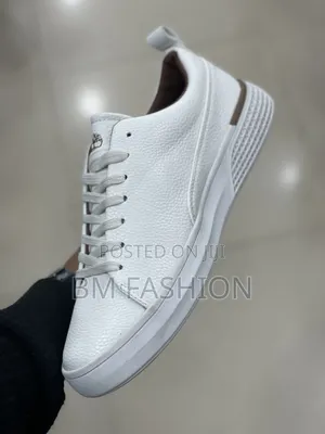 Timberland Casual Flat Leather Sneakr Featuring Brown Collar Detailing