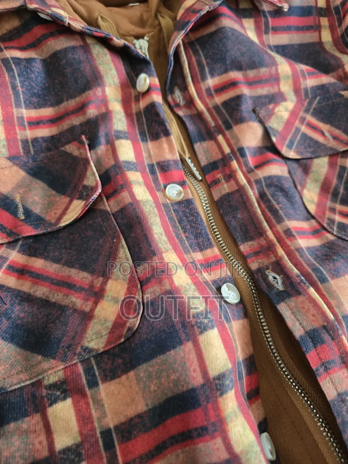 Hooded Plaid Quilted Jacket