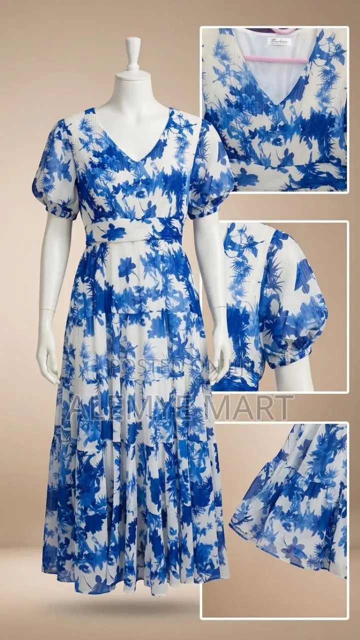 V-Neck Midil/Maxi Dress