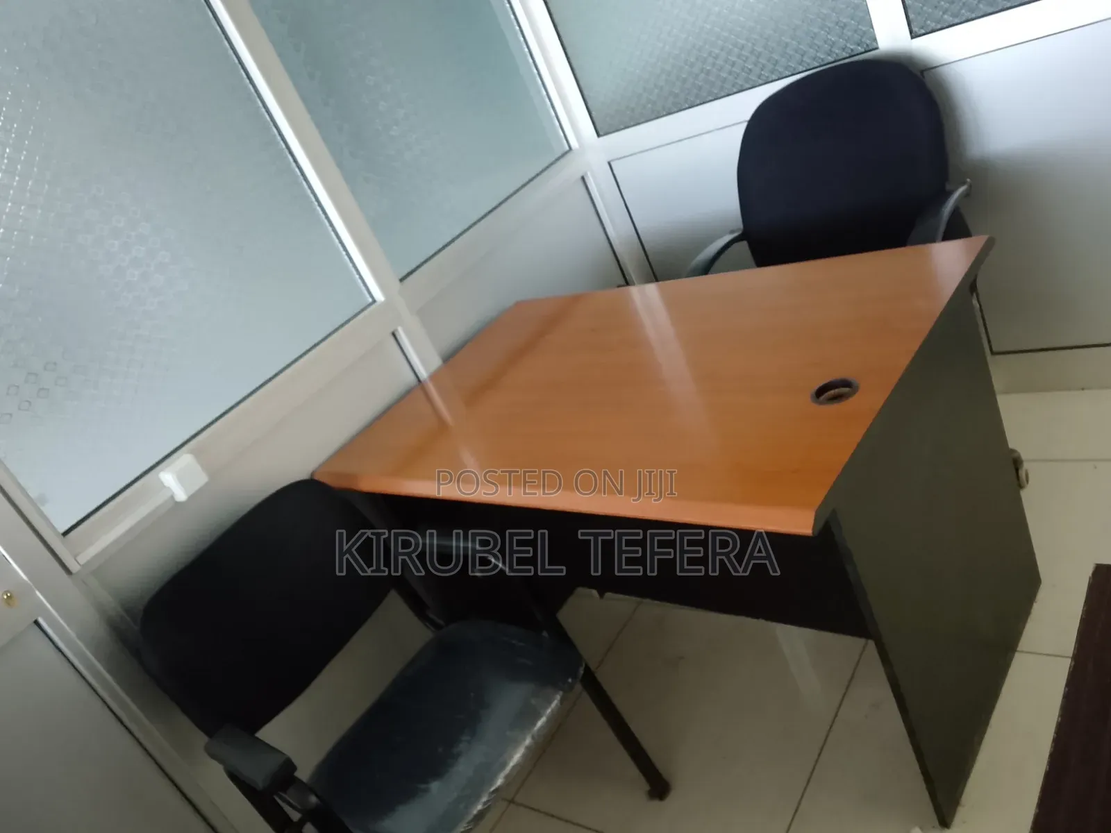 Office Table and Pair of Chairs