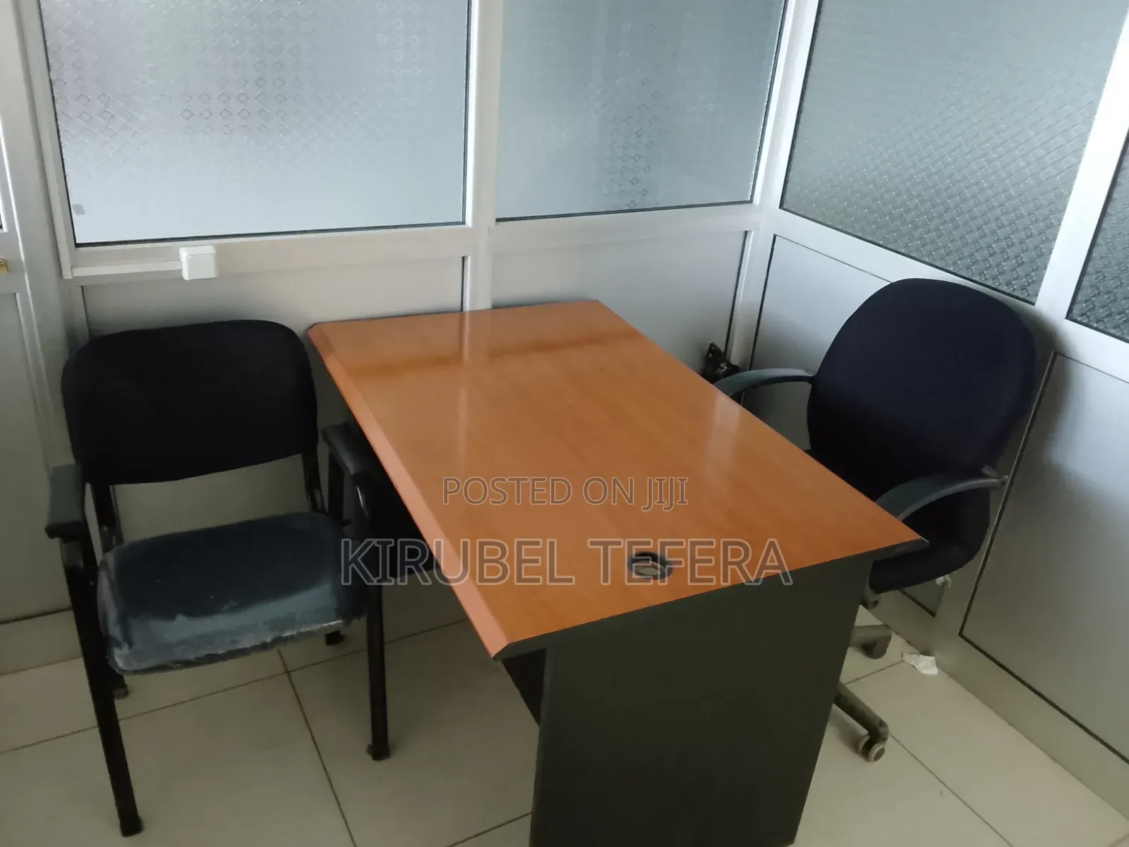 Office Table and Pair of Chairs