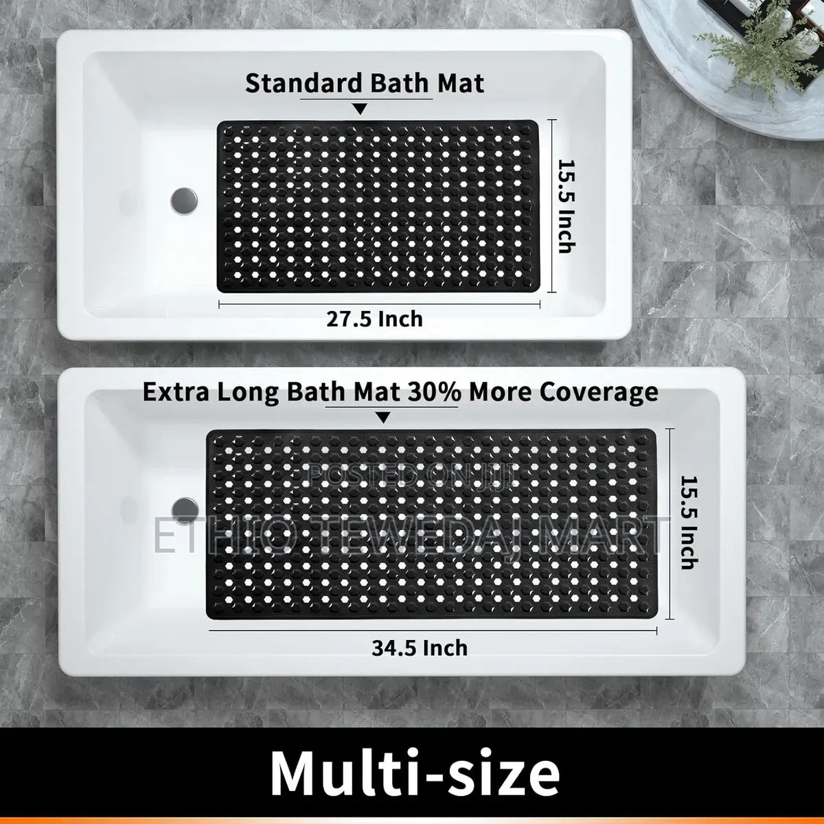 Extra Large Bath Tub Mat || Long Shower Mat Bathroom Essentials