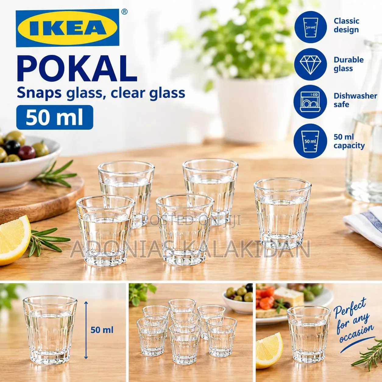 IKEA Pokal Snaps Glass Clear Glass 5cl Set of 6