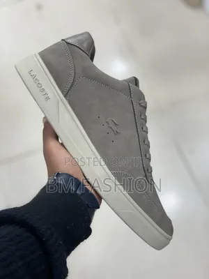 Men’s Lacoste Taupe Casual Sneakers – Modern Lace-Up Flat Shoes