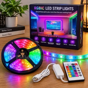 Super Bright 5m LED Strip Light With Reel Remote Power Supply Adapter