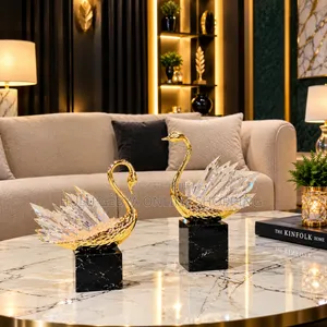 Beautiful Gold Crystal Swan Décor Pieces From Baro Home