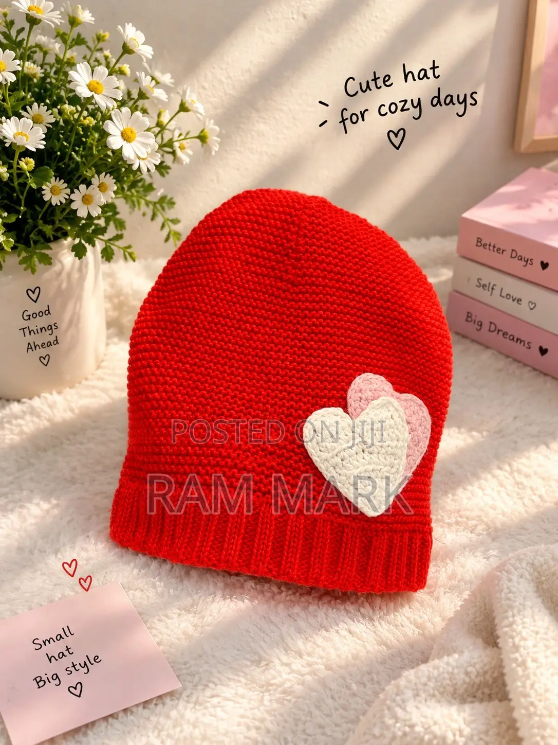 Babes Hat and Heart Beanie