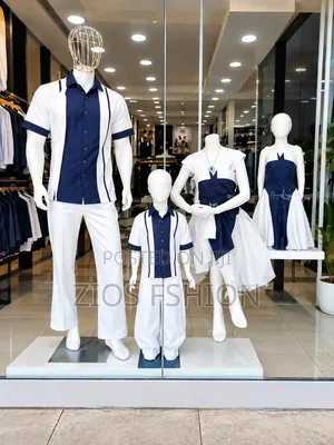 Matching Family Outfit Set – Men, Women Kids | Navy Blue White