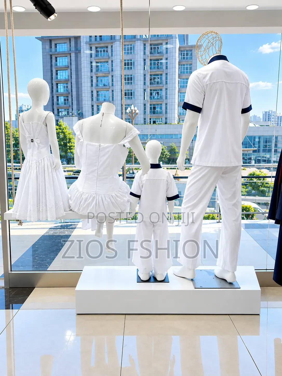 Matching Family Outfit Set – Men, Women Kids | Navy Blue White