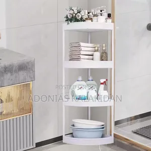 3-Tier Triangular Corner Shelf, Often Marketed for Bathroom