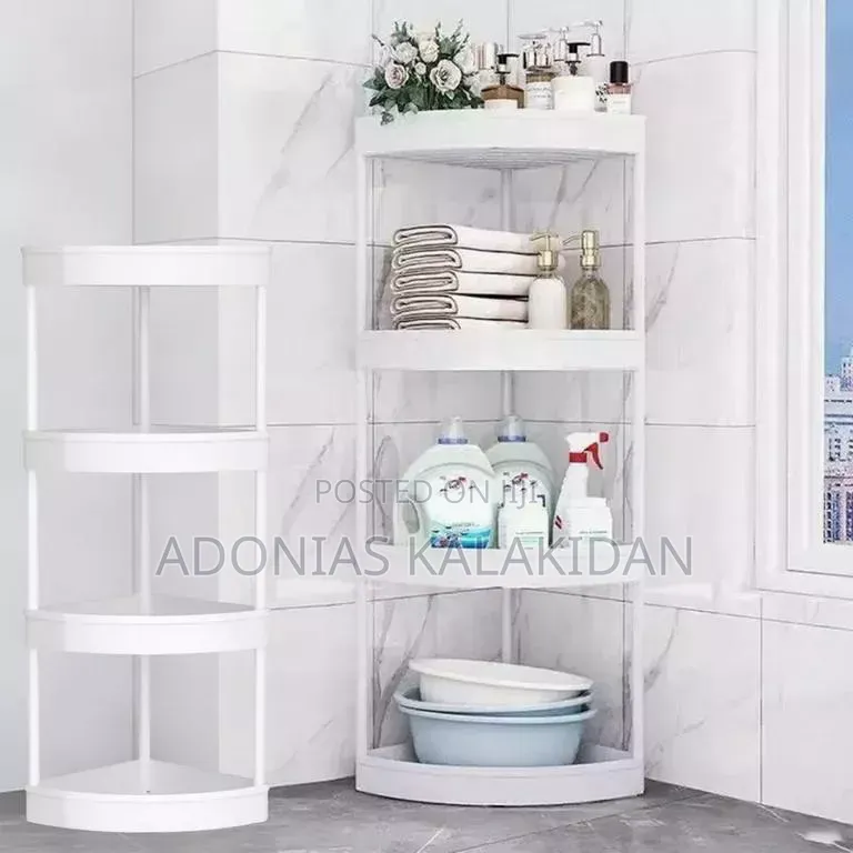 3-Tier Triangular Corner Shelf, Often Marketed for Bathroom