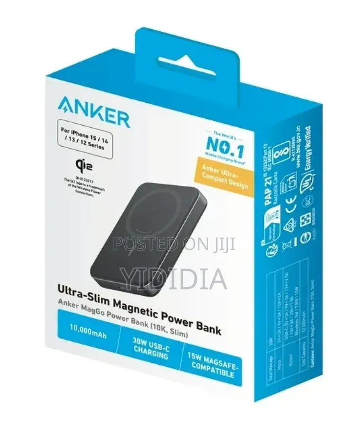 Anker MagGo 10,000mAh Magnetic Power Bank | 30W USB-C | 15W MagSafe