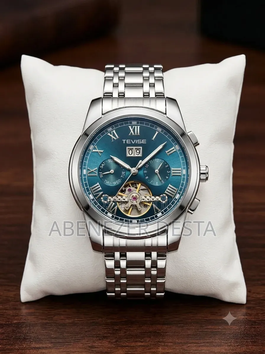 Tevise 9005 Automatic Mechanical Men's Watch With a Blue Dial