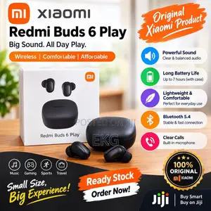 Original Xiaomi Redmi Buds 6 Play Wireless Earbuds - አርጂናል የጆሮ ማዳመጫ