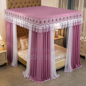 Luxury 4-Sided Double Canopy Mosquito Net ባለ 2 ተደራቢ ዘመናዊ ዛንዚራ