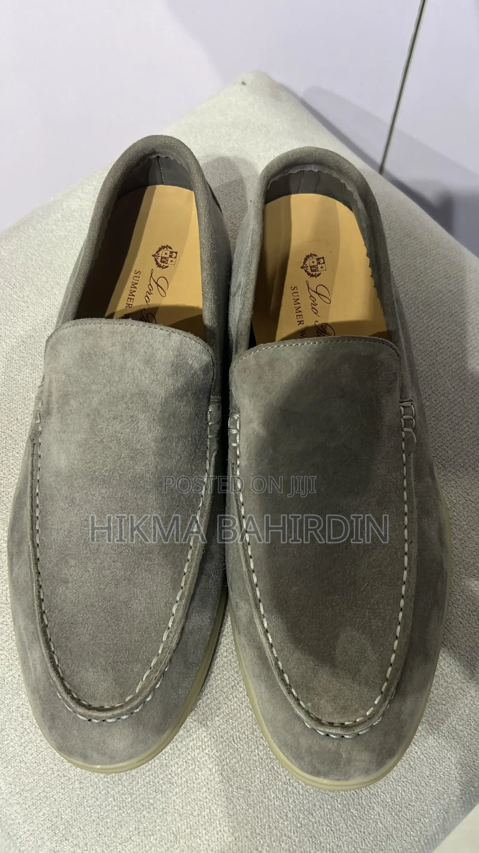 Men's Grey Suede Slip-on Loafers