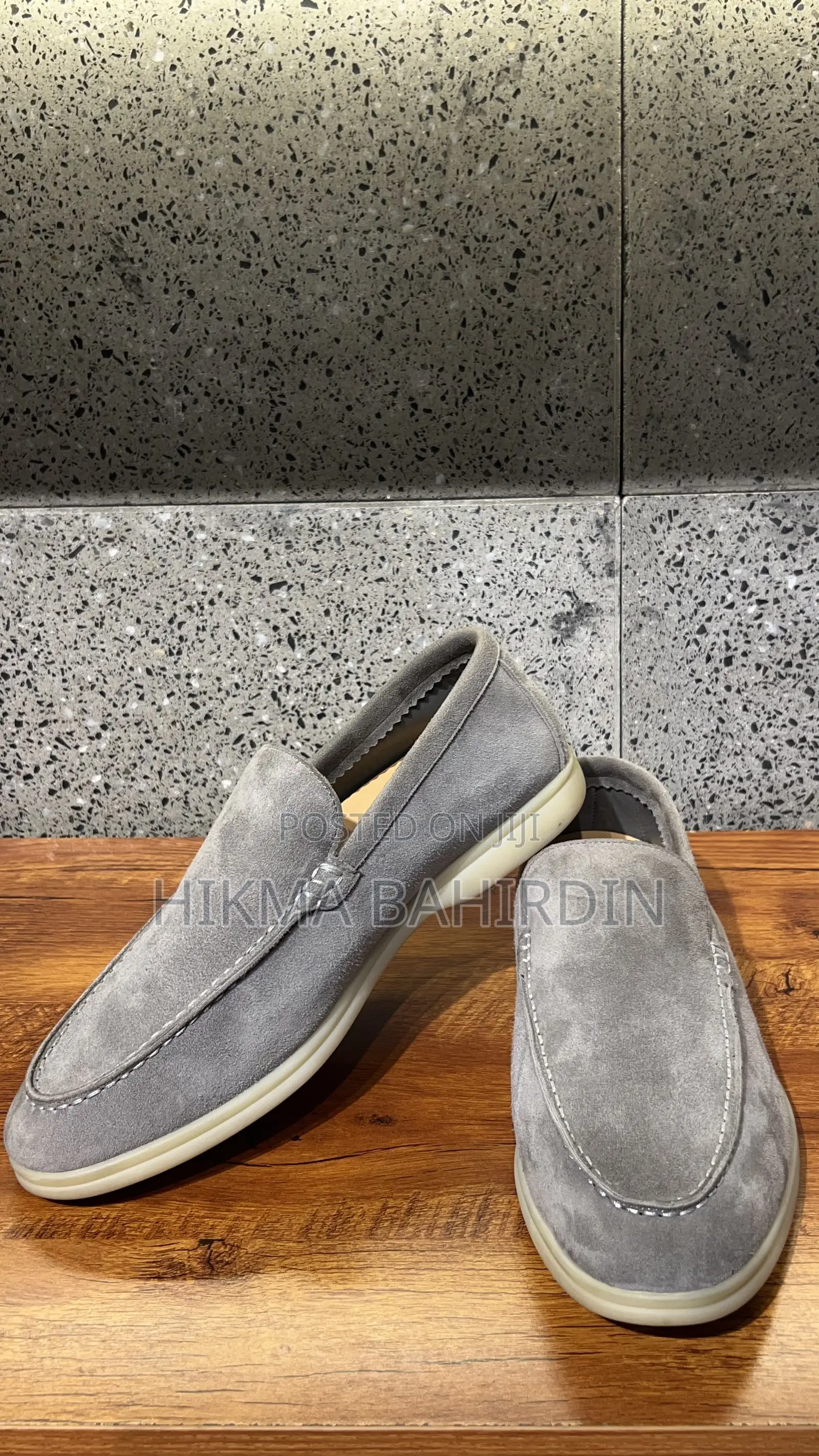 Men's Grey Suede Slip-on Loafers