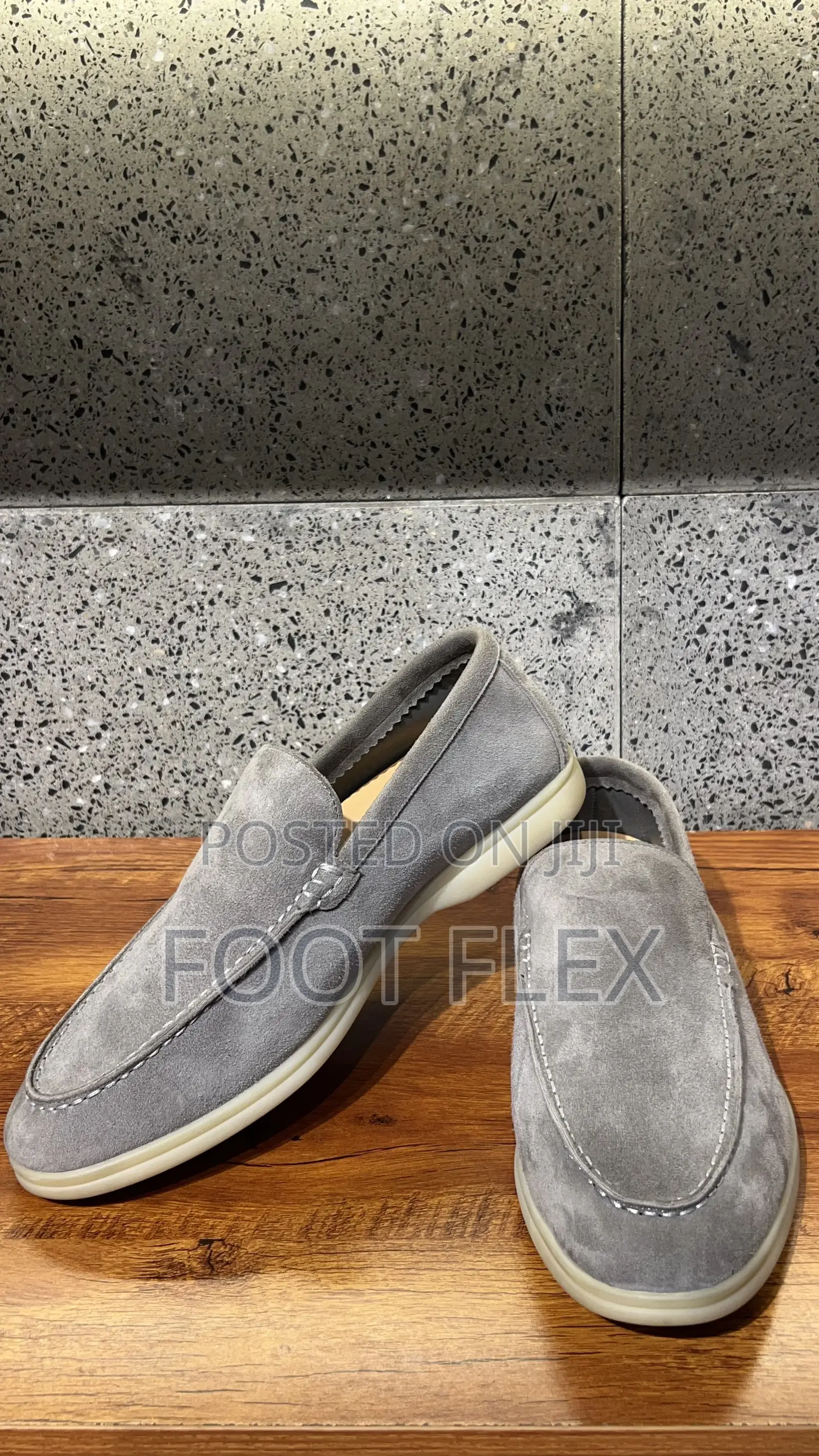 Men's Grey Suede Slip-on Loafers