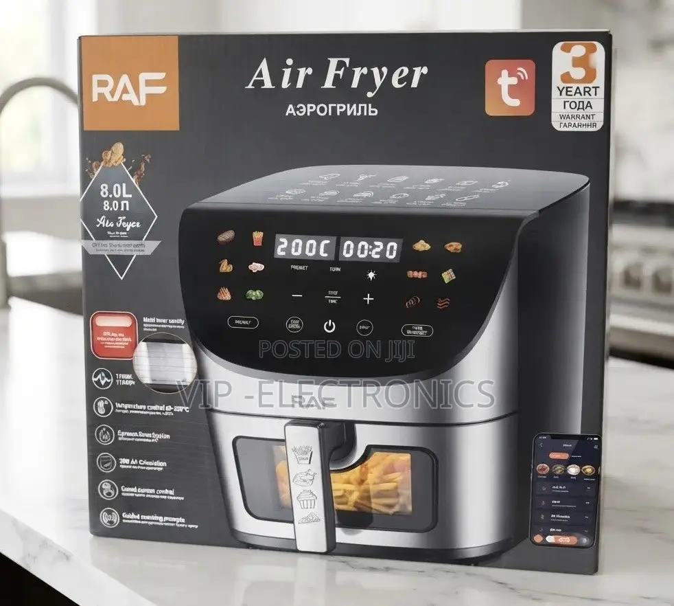 RAF Digital Air Fryer – Touch Control | 200°C | 8.0L Large Capacity 