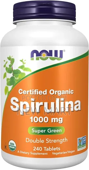 NOW Organic Spirulina 1000 Mg (Double Strength)