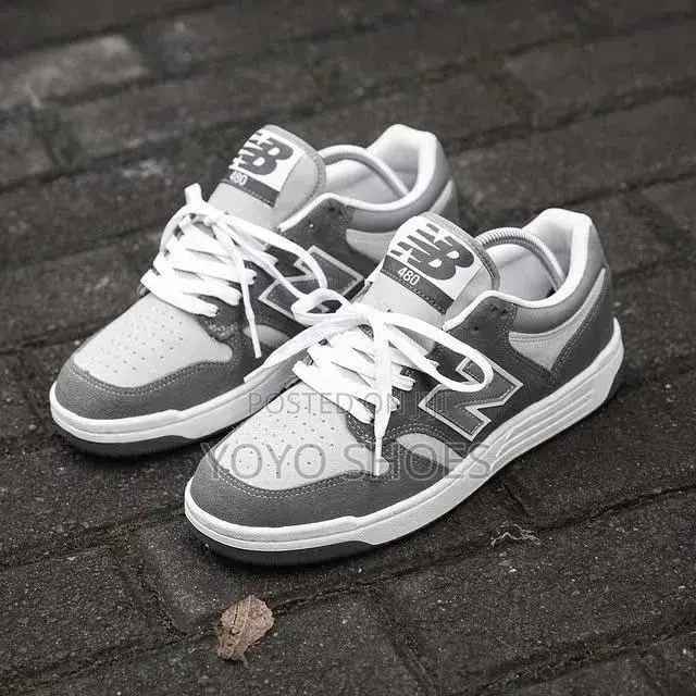New Balance 480 Sneakers Grey and White "Castlerock"